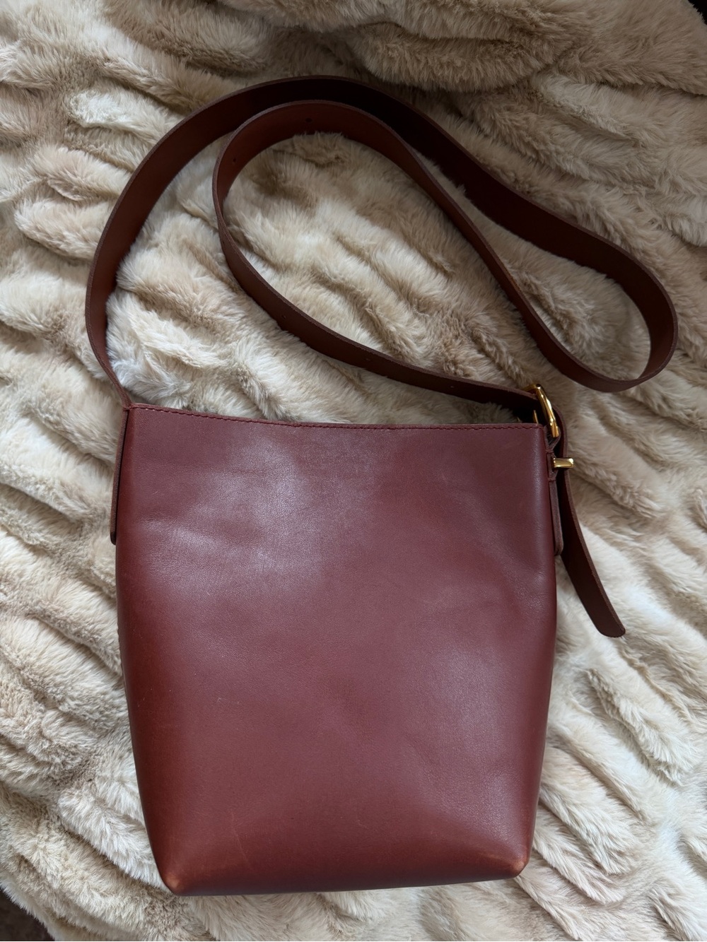 Madewell Essential Mini Bucket Tote in Warm Cinnamon